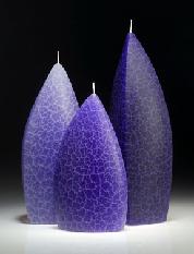 Barrick Design Candles Set of three periwinkle crackle candle.