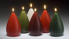 little candle in christmas colors.